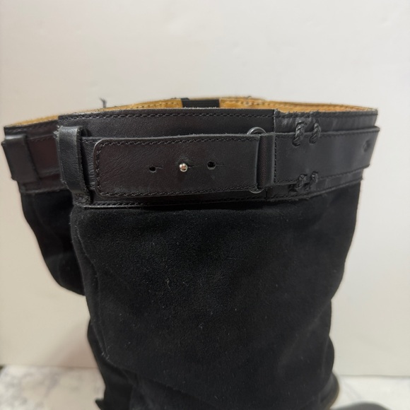 Dr Martens 11415 Buckle Mid Calf Tall Boots Womens Size 9 Black Leather Suede - Picture 3 of 11